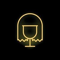 Neon sign of a fragile package, shining on a black wall vector