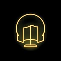 Neon icon of a dressing screen illuminated on black background vector