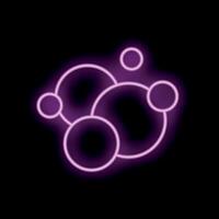 Neon pink glowing circles creating abstract background design vector