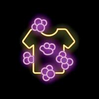 Neon sign representing dirty clothes covered in stains vector