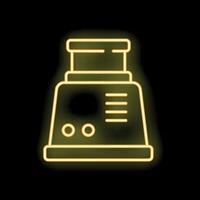 Neon yellow blender icon glowing against a black background vector