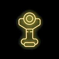 Neon yellow web camera shining in the dark vector