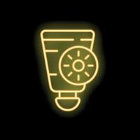 Neon icon of sunscreen protecting from sun rays vector