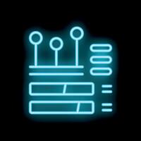 Neon blue website wireframe showing user interface design vector