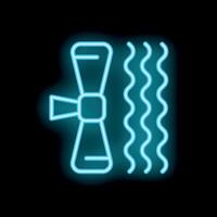 Neon air conditioning system blowing cold air icon vector