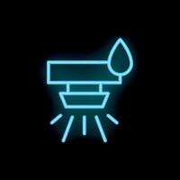 Neon water leak detector icon, smart home monitoring system vector