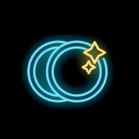 Neon icon of clean plates shining on black background vector
