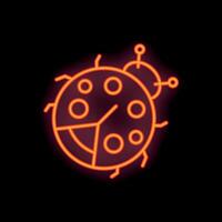 Neon sign of a ladybug showing concept of nanotechnology vector