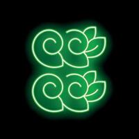 Green neon light glowing in the dark forming a pattern vector