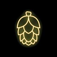 Neon style icon of hop cone for brewery or pub vector