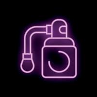 Neon icon of perfume bottle glowing on black background vector