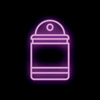 Bright pink neon sign showing a reusable coffee cup with lid vector