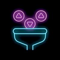 Neon sign representing a sales funnel with leads converting into customers vector