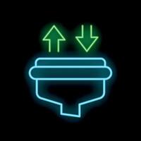 Neon funnel showing inbound and outbound traffic flow vector