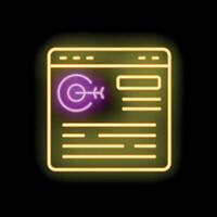 Neon sign showing website with target and arrow representing digital marketing strategy vector