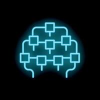 Neon blue algorithm showing connections on black background vector