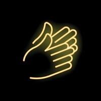 Neon icon of clapping hands showing approval vector