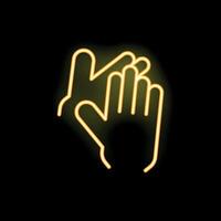 Neon icon of two hands clapping representing applause vector