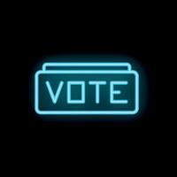 Neon sign showing vote signalling election time vector