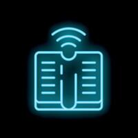 Neon sign of a smart scale sending data through wifi vector