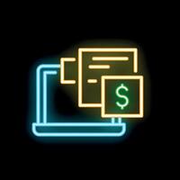 Neon sign representing online payment processing system vector