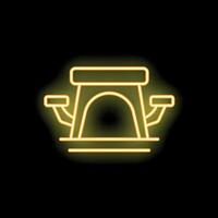 Glowing neon line icon of a kid slide isolated on a black background vector