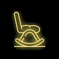Glowing neon icon of a rocking chair on a black background vector