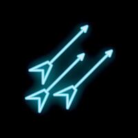 Neon arrows pointing up right on black background vector