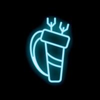 Neon sign showing a quiver full of arrows for archery and hunting vector