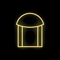 Glowing neon icon of a well on a black background vector