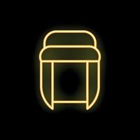 Neon sign of bar stool glowing on black background vector