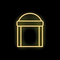 Neon yellow trash can icon on black background vector