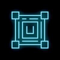 Neon style icon showing augmented reality application interface element vector