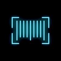 Neon barcode scanner focusing on product in store at night vector
