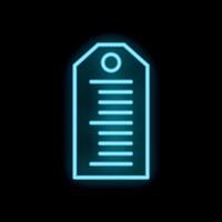 Blue neon tag with copy space glowing on black background vector