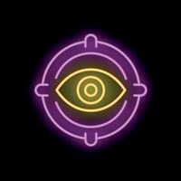 Neon sign representing eye tracking technology in action vector