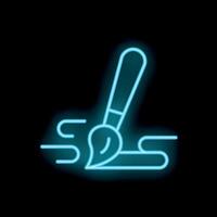 Blue neon icon of a brush painting a fast stroke vector