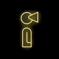 Neon sign of a man speaking through a megaphone on black background vector