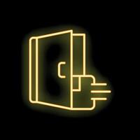 Neon sign of a wallet making a contactless payment vector