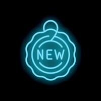 Neon sign showing a new product label with copy space vector