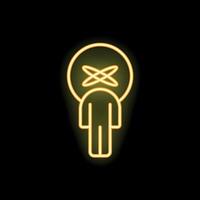 Neon sign of a person thinking about science and knowledge vector