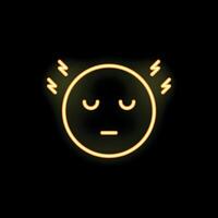 Neon yellow emoji showing frustration with closed eyes vector