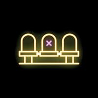 Neon sign of empty chairs showing social distancing rules vector