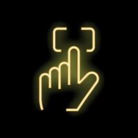 Hand with one finger pointing and pressing a digital button vector
