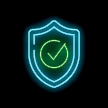 neón proteger demostración validado proteccion con cheque marca vector