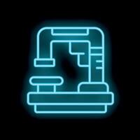 Neon icon of coffee machine brewing espresso using filter basket portafilter vector