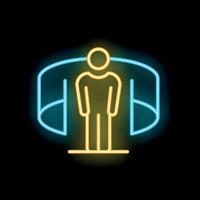 Neon sign of a man standing inside a rotating cylinder vector