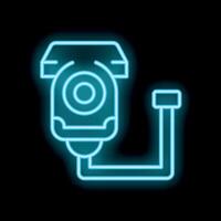 Neon icon of security camera observing showing surveillance system vector
