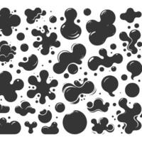 A set of black and white ink splatter shapes vector