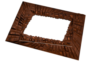 A 3d image of a square frame with blocks png